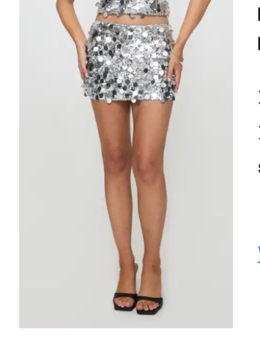 Princess Polly Silver Sequin Mini Skirt